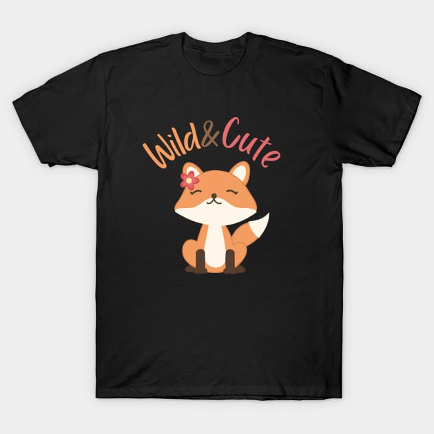 Wild And Cute Fox, Cute Girly Design T-Shirt by Artisan